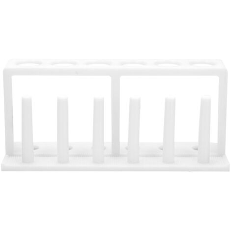 Portaprovette in plastica bianca, 6 fori e 6 colonne - Forniture di laboratorio