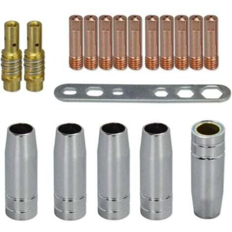 Portapunta e inserto MB15 15AK 0,8 mm M6, diffusore e coppa protettiva per torcia di saldatura MIG MB15 15AK, 18 pezzi
