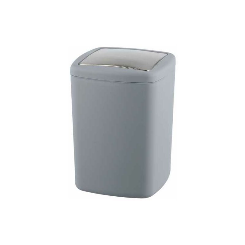 Piccolo Cestino da Bagno Barcelona, Cestino con Coperchio Basculante, Capacità 8.5L, Plastica Infrangibile senza bpa, 20,5x28,5x20,5 cm, grigio