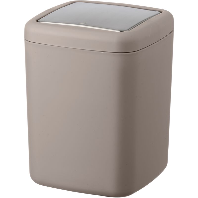 Wenko - Mini Pattumiera per Bagno Barcelona, Pattumiera con Coperchio Basculante, Capacità 3L, Plastica infrangibile senza bpa, 15x20x15 cm, Colore