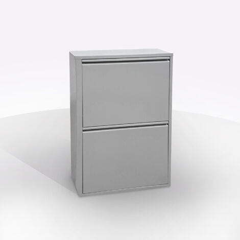 PORTARIFIUTI CM 60X25 H. 92.5 IN METALLO GRIGIO
