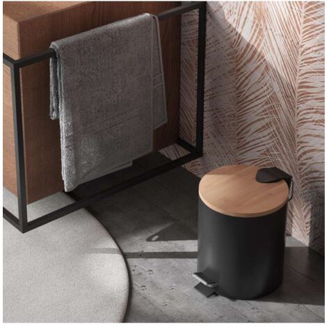 Portarifiuti con pedale 3L Bambu Nero
