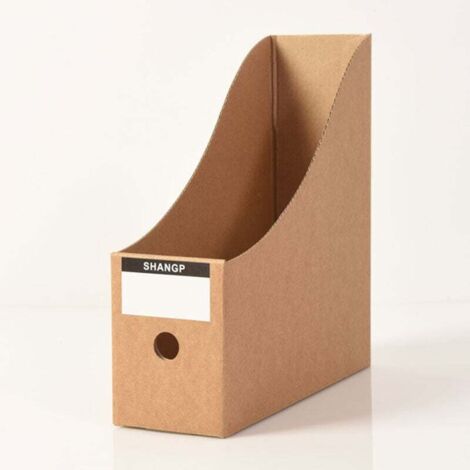 Portariviste da 2 pezzi, 26 cm x 9 cm, portariviste in cartone Kraft, scatola portadocumenti per cancelleria, organizer per file A4, divisore per casa, ufficio e scuola.