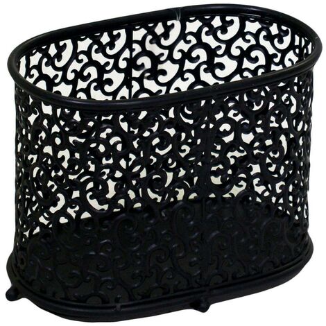 Portariviste metallo nero riccioli ovale cm 34x20h26