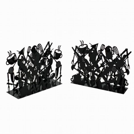 Portariviste metallo posate 1-2 nero cm 35x12h26
