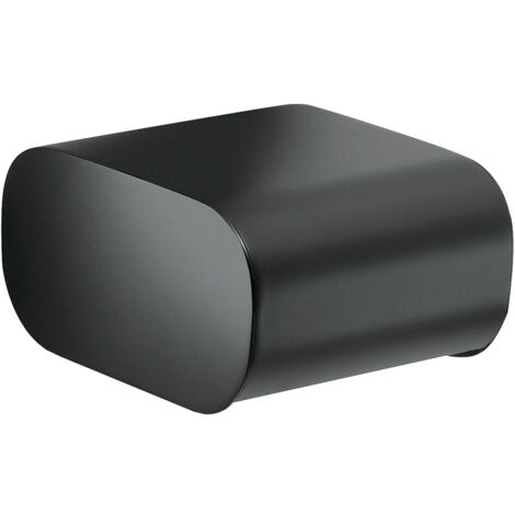 Portarotolo coperto da muro in ottone, acciaio inox e Cromall 3225 Gedy serie OUTLINE Nero Opaco