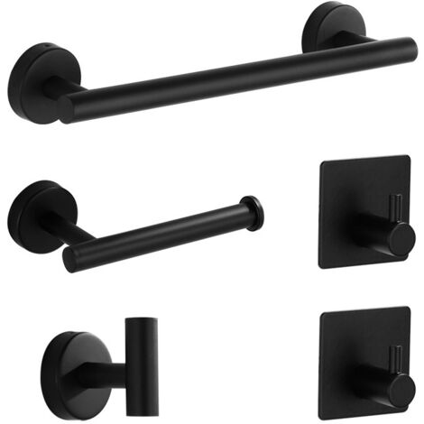 Portarotolo da parete, 1 portarotolo + 2 adesivi da parete + portasciugamani, adatto per bagno e cucina
