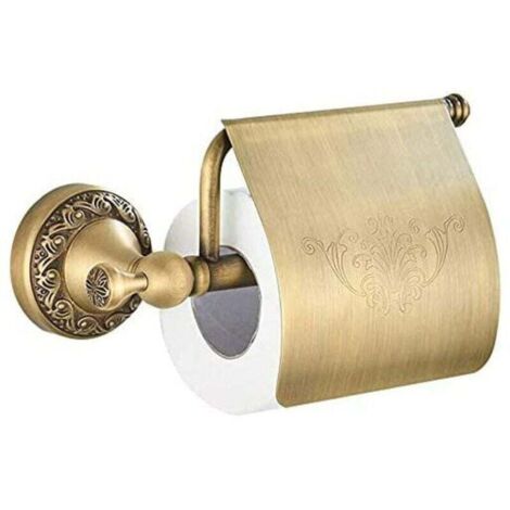 Portarotolo da parete in ottone retrò con coperchio