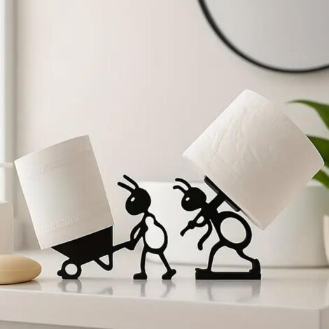 Portarotolo di carta igienica formica Set di 2, portarotolo di carta igienica autoportante stampato in 3D, divertente portarotolo di carta igienica con carriola di formica, arredamento carino per il b