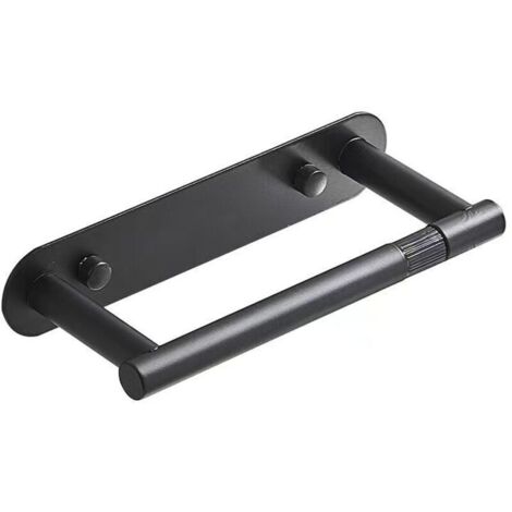 Portarotolo di carta igienica KZQ, portaoggetti, resistente, robusto, facile da installare, portarotolo di carta igienica, montaggio a parete, nero