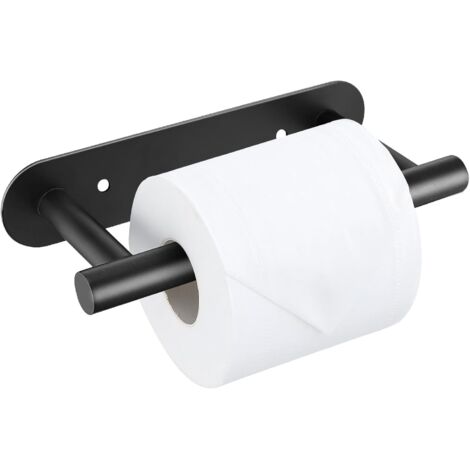 Portarotolo di carta igienica nero opaco, modello migliorato realizzato in acciaio inox SUS304, moderno portarotolo a doppia base, da parete, adatto per bagni, cucine e toilette.