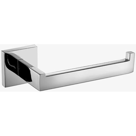 Portarotolo di carta igienica, portarotolo di carta igienica nero in acciaio inox 304, accessori per il bagno (fori, cromato)
