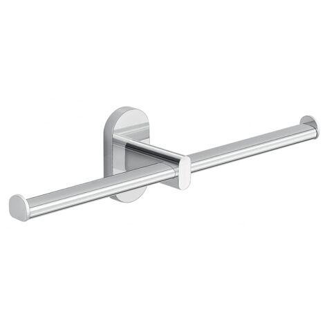 Portarotolo doppio da muro in acciaio inox e Cromall 5329 Gedy serie FEBO Cromato