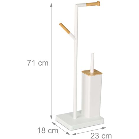 Portarotolo e set scopino bambu e acciaio