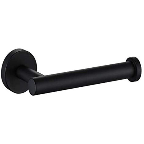 Portarotolo igienico in acciaio inox KZQ 304 per parete, bagno e cucina, colore nero (16,3 x 8 cm)