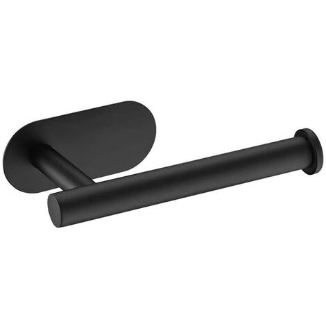 Portarrollos Baño para Papel Higienico adhesivo acero inox  Negro
