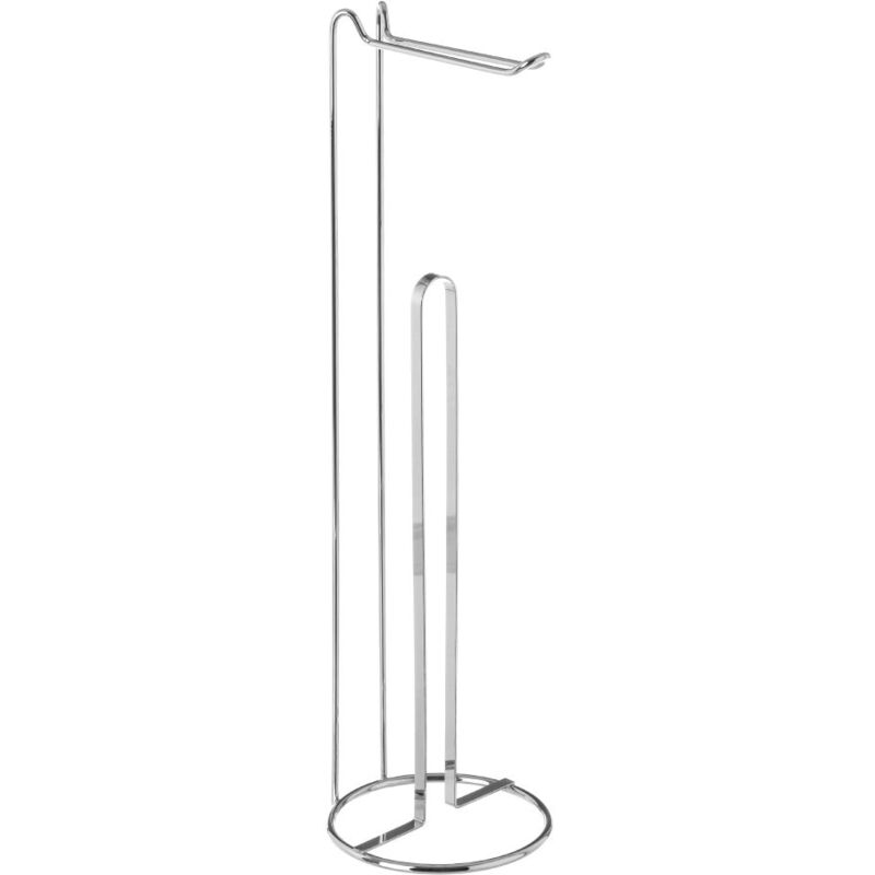 

Portarrollos de baño plateado de metal de 37x15x15 cm