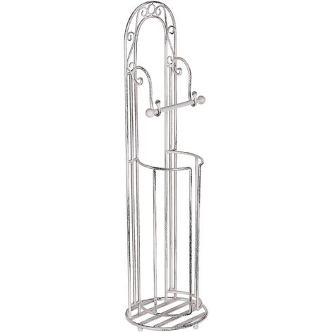Portarrollos de metal blanco 75 cm envejecido accesorio de baño vintage Temuco