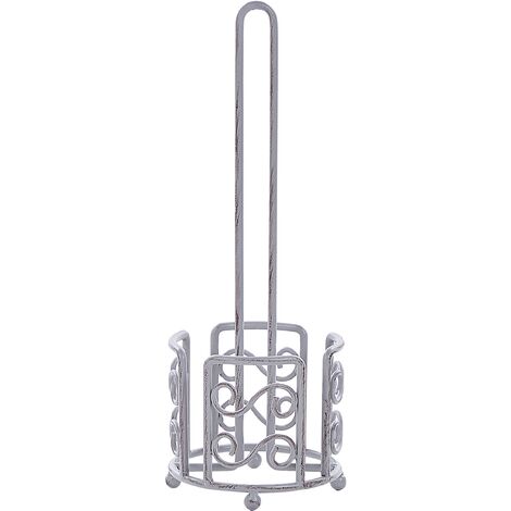 Portarrollos de metal gris 41 cm envejecido accesorio de baño retro Mandi