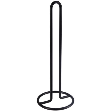 Portarrollos de papel de cocina de metal de 33 cm, apto para cocina y baño, color negro