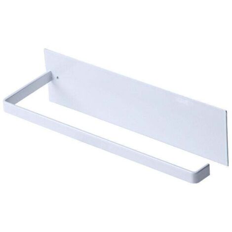 Portarrollos de papel de cocina de pared, portarrollos de papel sin taladrar, portarrollos de cocina metálico, portarrollos de papel de cocina autoadhesivo, 22 cm - Blanco, Fontainebleau