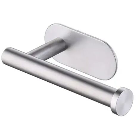 Portarrollos de papel higiénico autoadhesivo de acero inoxidable, sin taladros, dispensador de rollos de papel para baño y cocina, color plata