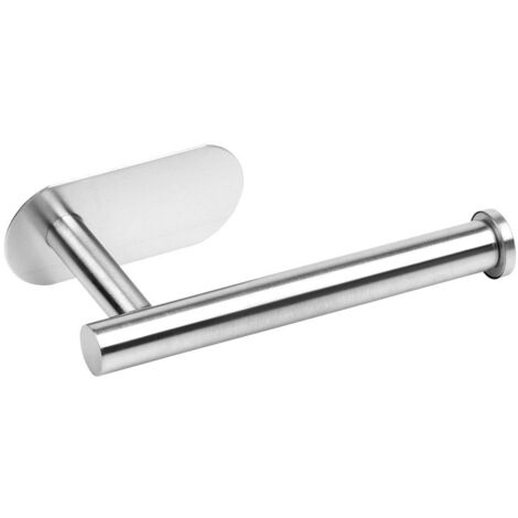 Portarrollos de papel higiénico autoadhesivo de pared para baño, color plateado