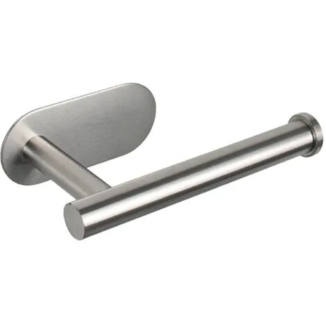 Portarrollos de papel higiénico autoadhesivo para montaje en pared, acero inoxidable SUS304, no requiere taladros, dispensador de rollos de toalla para baño y cocina, color plata