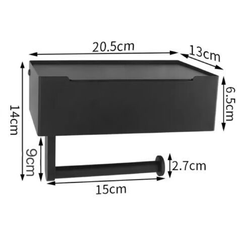Portarrollos de papel higiénico con compartimento integrado para toallitas húmedas, no requiere taladrar, fabricado en acero inoxidable.