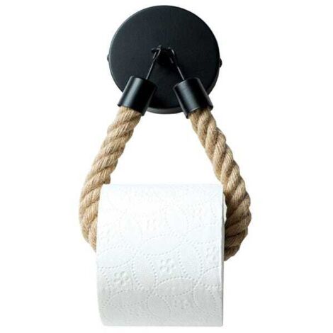 Portarrollos de papel higiénico con estante de pared negro - Decoración de baño vintage - Para el hogar