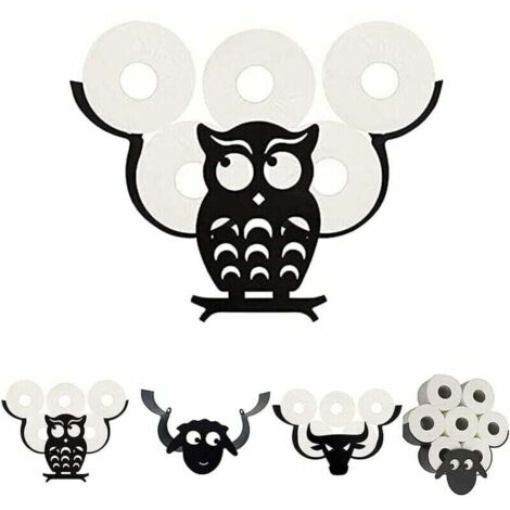 Portarrollos de papel higiénico con forma de animal, bonito portarrollos de papel higiénico de pared con forma de animal para dormitorio, cocina, búho, accesorios de baño