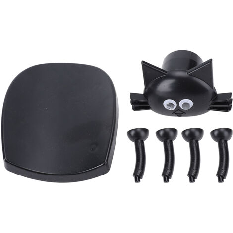 Portarrollos de papel higiénico con motivo de gato negro, ABS, juego de 2, decorativo y práctico.