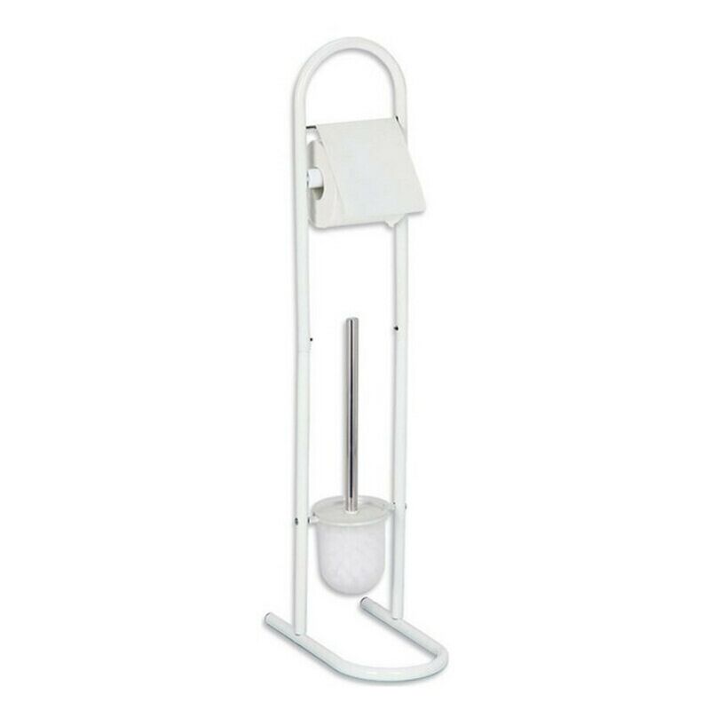 

Portarrollos de Papel Higiénico con Soporte para Escobilla Confortime Metal Blanco