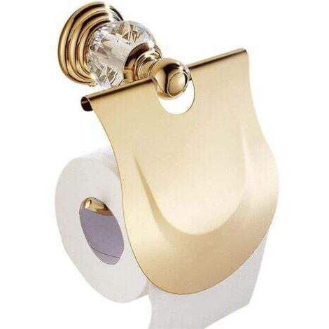 Portarrollos de papel higiénico con tapa, portarrollos de pared, portarrollos, portarrollos de papel higiénico, dorado