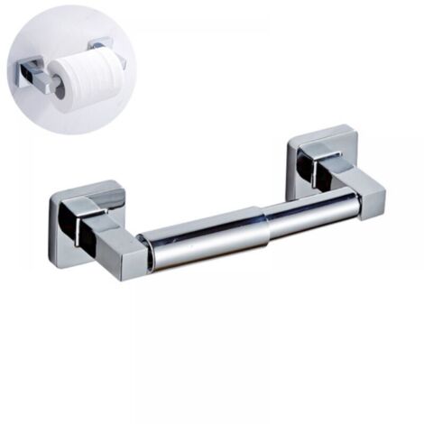 Portarrollos de papel higiénico cuadrado para pared, dispensador de papel higiénico autoadhesivo de pared, cromado