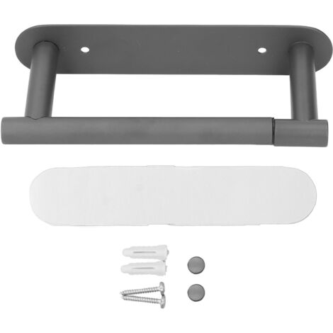 Portarrollos de papel higiénico de acero inoxidable 304, soporte de pared multifuncional para cocina y baño – Gris