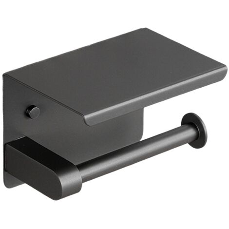 Portarrollos de papel higiénico de acero inoxidable con estantes - Diseño de baño de pared resistente a la corrosión de grado 304 - Dispensador moderno de rollos de papel higiénico con estante de alma