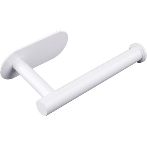 Portarrollos de papel higiénico de acero inoxidable, no requiere taladrar, apto para baño y cocina, color blanco.
