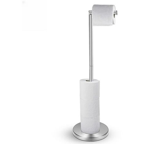 Portarrollos de papel higiénico de acero inoxidable para montaje en pared con base lastrada, capacidad para 4 rollos, diseño resistente a la corrosión.
