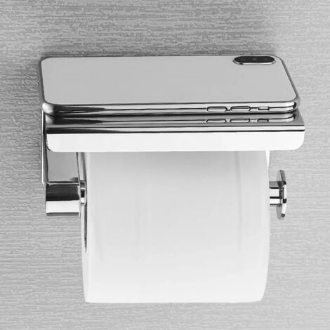 Portarrollos de papel higiénico de acero inoxidable (SUS 304) con estante para teléfonos móviles, portarrollos de papel higiénico, portarrollos de papel higiénico