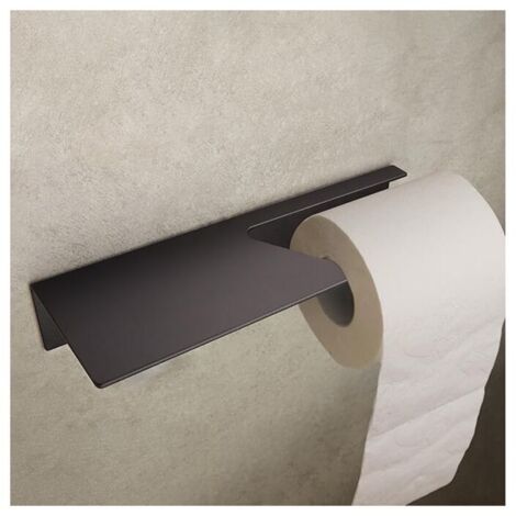 Portarrollos de papel higiénico de diseño Hamburg sin taladrar  Portarrollos de papel higiénico autoadhesivo de pared para baño  Portarrollos  Negro mate