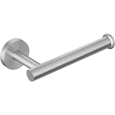 Portarrollos de papel higiénico, de montaje en pared con tornillos, apto para baño y cocina, acero inoxidable cepillado.