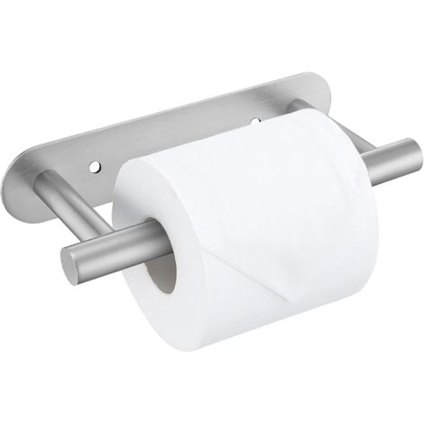 Portarrollos de papel higiénico de níquel cepillado, portarrollos de papel higiénico de acero inoxidable SUS304 mejorado, portarrollos de papel higiénico moderno de doble base para montaje en pared, a