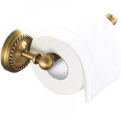 Portarrollos de papel higiénico de pared de latón antiguo, portarrollos de baño retro, portarrollos de papel higiénico con soporte para teléfono