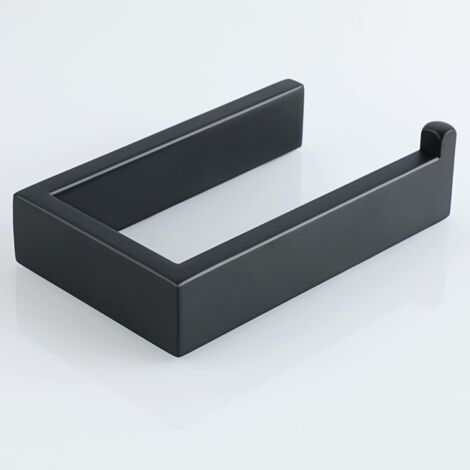 Portarrollos de papel higiénico de pared, Portarrollos de papel higiénico negro mate para baño o cocina, Longitud 15CM Acero inoxidable SUS304,