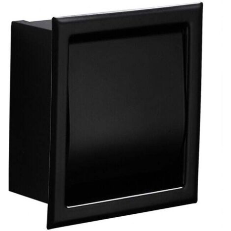 Portarrollos de papel higiénico empotrado de acero inoxidable negro mate, portarrollos de papel higiénico de pared