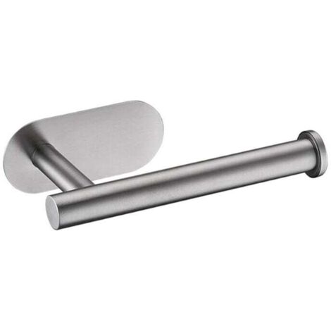 Portarrollos de papel higiénico KZQ de pared, de acero inoxidable 304, sin taladros, autoadhesivo 3M, gris, talla única