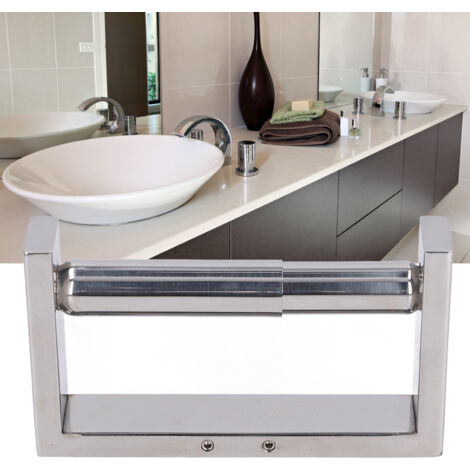 Portarrollos de papel higiénico retráctil profesional de acero inoxidable de tres piezas con llave y accesorios de montaje – Fácil instalación para baño, hogar, hotel y spa – Material resistente a la 