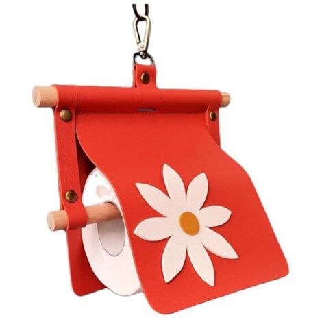 Portarrollos de papel higiénico rojo rústico de pared con gancho para puerta corredera. Portarrollos de papel higiénico para baño, caravana, camping y casa rural. Dispensador de papel higiénico decora