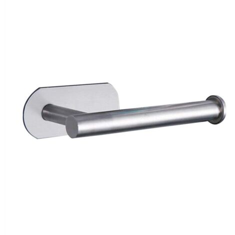 Portarrollos de papel higiénico sin necesidad de taladrar, para baño y aseo, de acero inoxidable 304, níquel cepillado (plata).